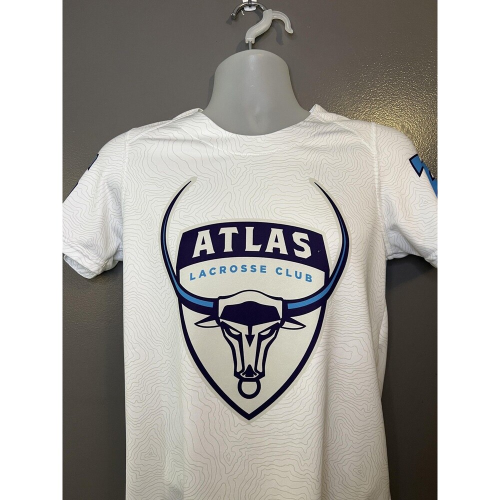 Atlas Lacrosse Jersey Mens Small White Premier Lacrosse League Costabile 26